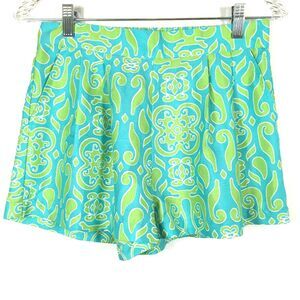 Buckhead Betties Shorts Womens Sz S‎ Teal Green Blue Flowy Pleated Pull On